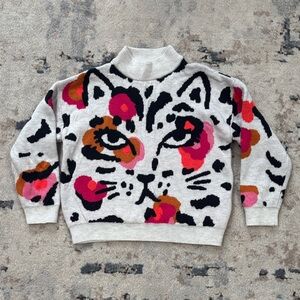 Catimini Turtleneck Leopard Sweater